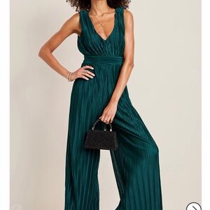 NWT - Francesca's Deep Green Jumpsuit
